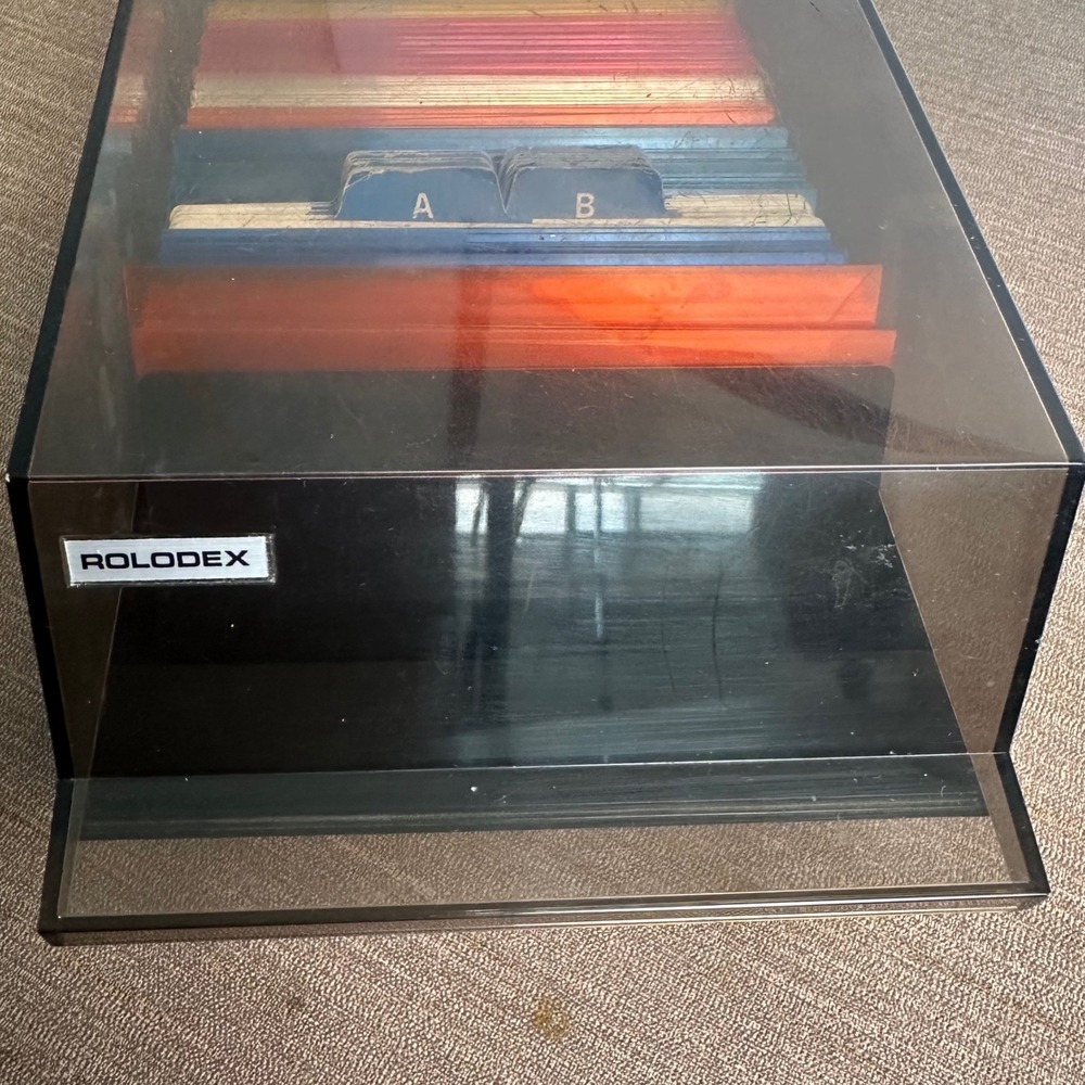Rolodex VIP35C Card File Tray Black‎ Smoke Vintage Made in USA Desk Tray